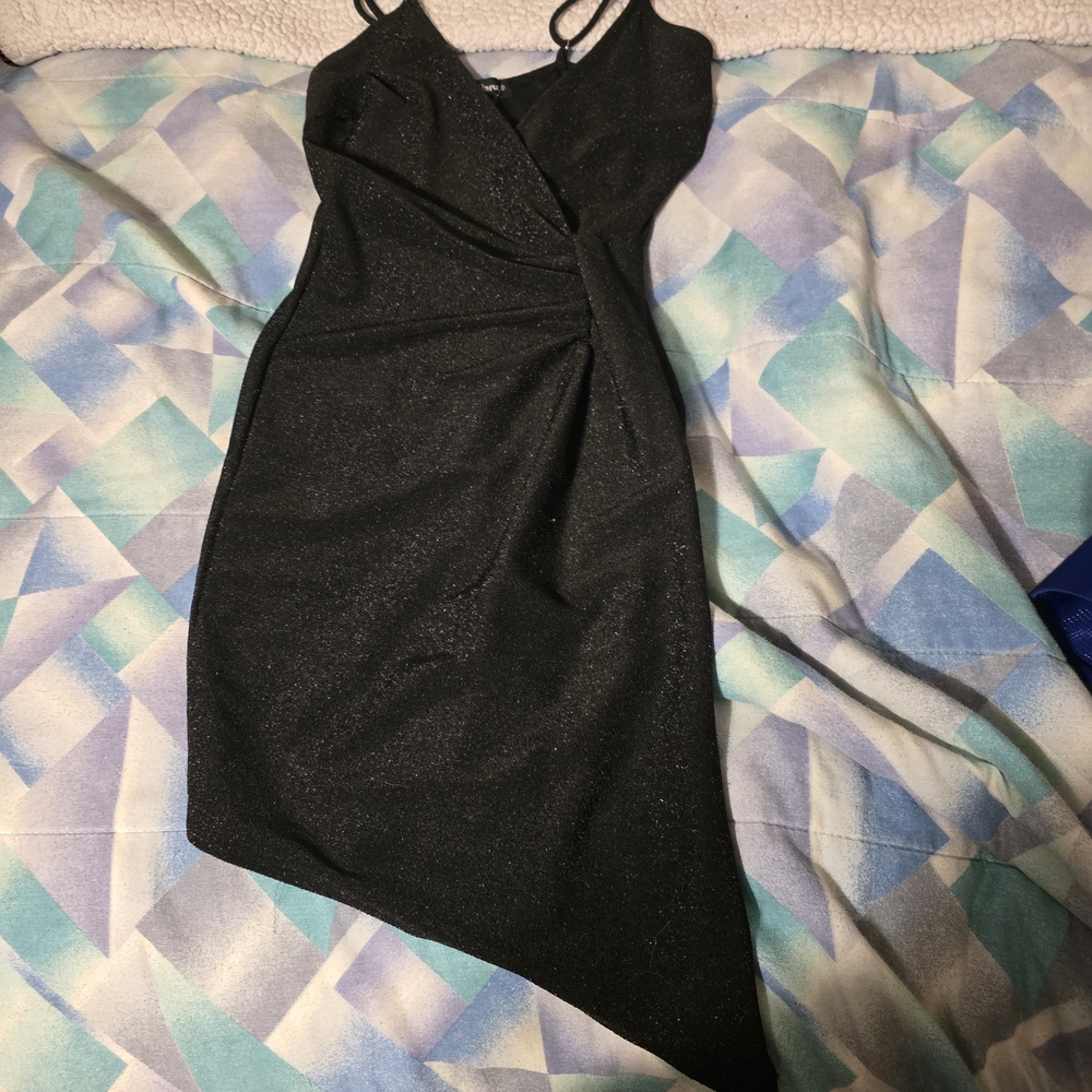 Charlotte Tilbury Sparkling Black Mini Dress